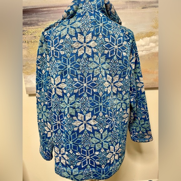 TALBOT Fleece Hoodie, Long Sleeve, Blue/Turquoise Size L - Picture 6 of 13